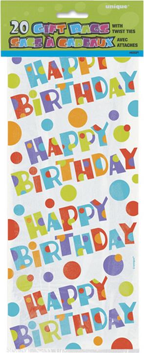 Actual product image Unique Party Bubbly Birthday Cello Bags (Pack Of 20)