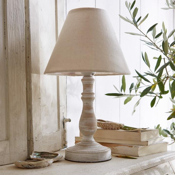 Image du produit Loberon Lampe de table Kayenta lin/blanc antique (E27)