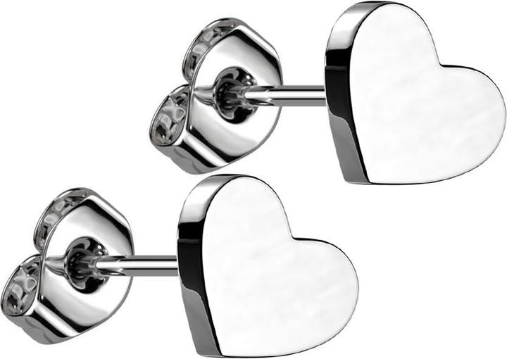 Immagine prodotto Hollywood Body Jewelry Orecchini a perno in argento con cuore in argento (senza ottone, Titanio G23)