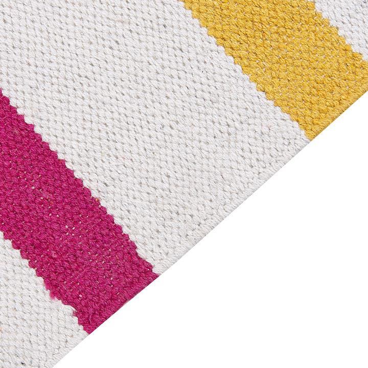 Actual product image Beliani Carpet cotton multicoloured 80 x 150 cm striped pattern short pile HISARLI (150 x 80 cm)