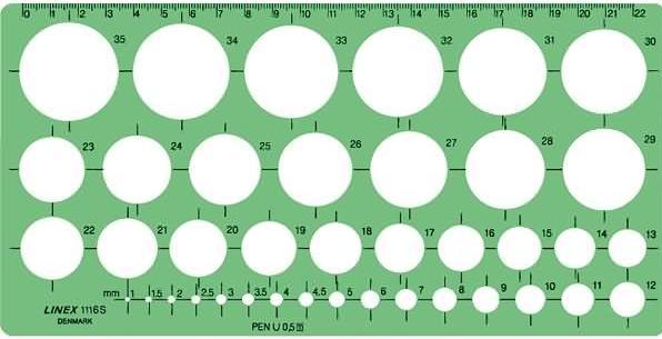 Produktbild Linex Kreisschablone 39 Kreise (242.40 mm)