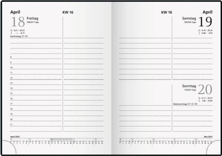 Valeurs nutritives et ingrédients Glocken Calendrier de poche 10x14cm couleurs assorties Calendrier 2025 (10 x 14 cm)