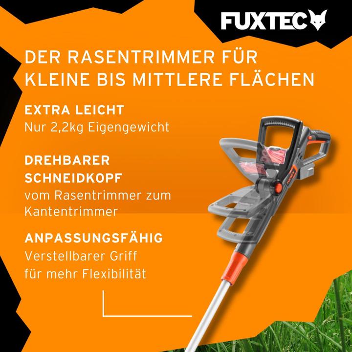 Actual product image Fuxtec 20V Battery Lawn Trimmer FX-E1RT20 without battery pack, without charger (Plastic knives)