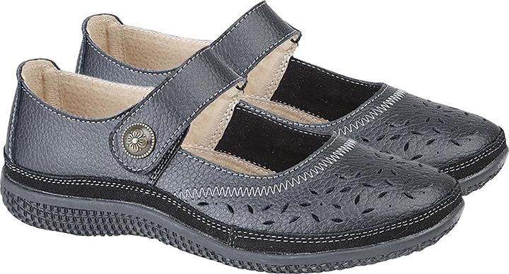Actual product image Boulevard Summer Mary Jane Shoes With Hole Pattern And Velcro Wide Fit (38)