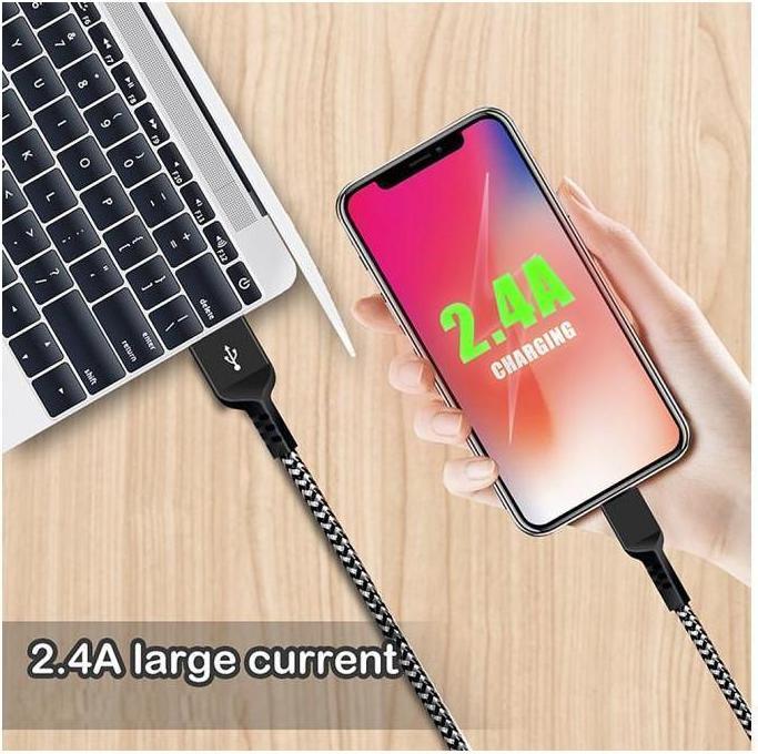 Produktbild Maclean MCE482 - USB C Kabel, unterstützt Fast Charge, Datenübertragung, 2,4A, 5V/2,4A, schwarz, Län (2 m, USB 2.0)