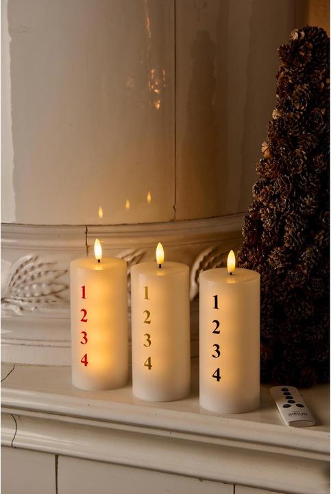 Immagine prodotto Sirius Candela LED Avvento Silenzioso, Ø 7 x 15 cm, Bianco (1 x)