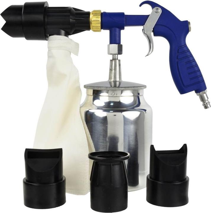 Actual product image GEKO Circulating sandblasting gun 1l + nozzles Blasting mixture 1kg