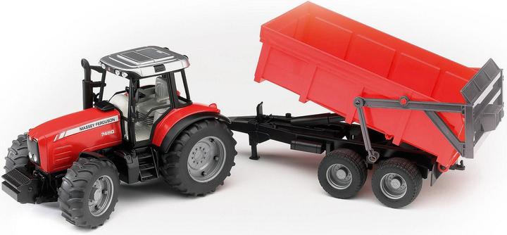 Actual product image Bruder Massey Ferguson 7480 with tub dump trailer