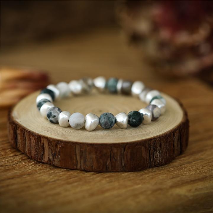 Actual product image Andreani Bracelet with genuine spot agate (8 cm, Stones)
