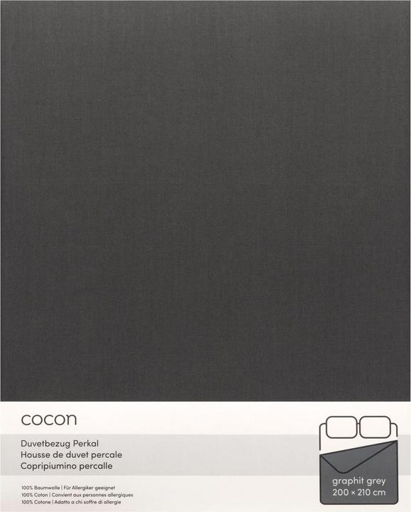 Produktbild Cocon Duvetbezug Perkal 200 x 210 cm, Graphit (Duvetbezug, 200 x 210 cm)