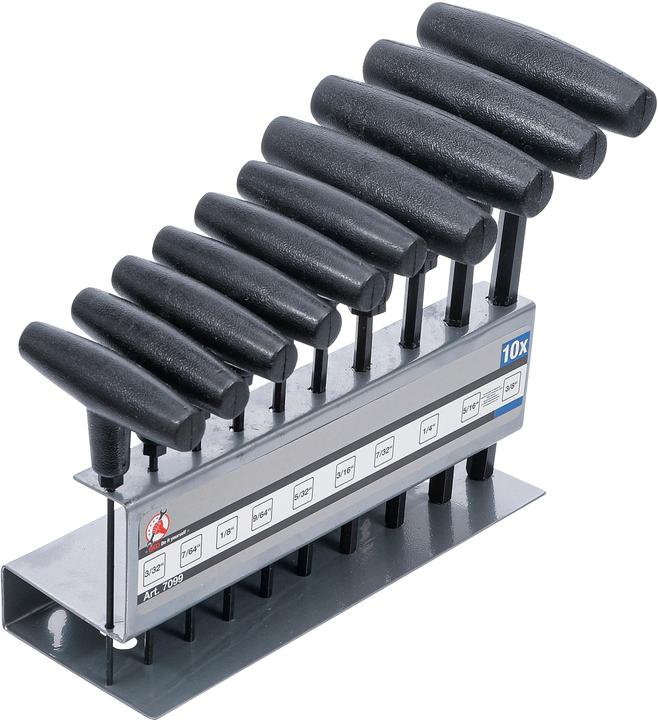 Produktbild BGS Schraubendreher-Satz mit T-Griff Zollmasse Innensechskant 3/32" - 3/8" 10-tlg. (Innensechskant)