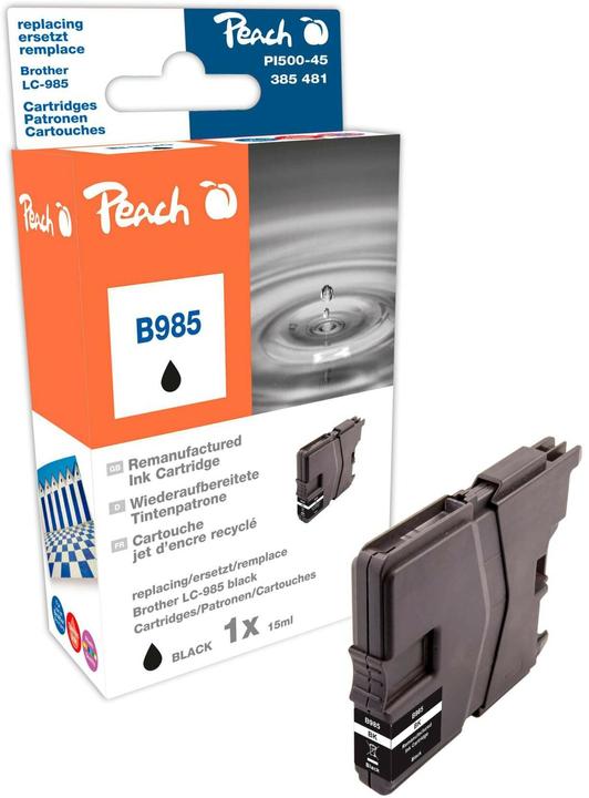 Image du produit Peach Cartouche d'encre, rendement XL, compatible avec LC-985bk (CF)