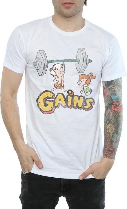 Immagine prodotto The Flintstones Bam Bam Gains Distressed Maglietta Uomo (XXL)