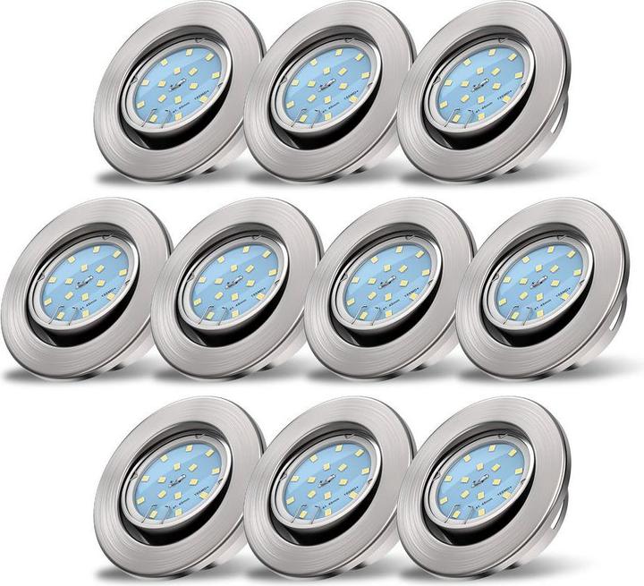 Image du produit B.K.Licht Kit d'éclairage LED encastré, nickel mat, 10xModule LED (400 lm)