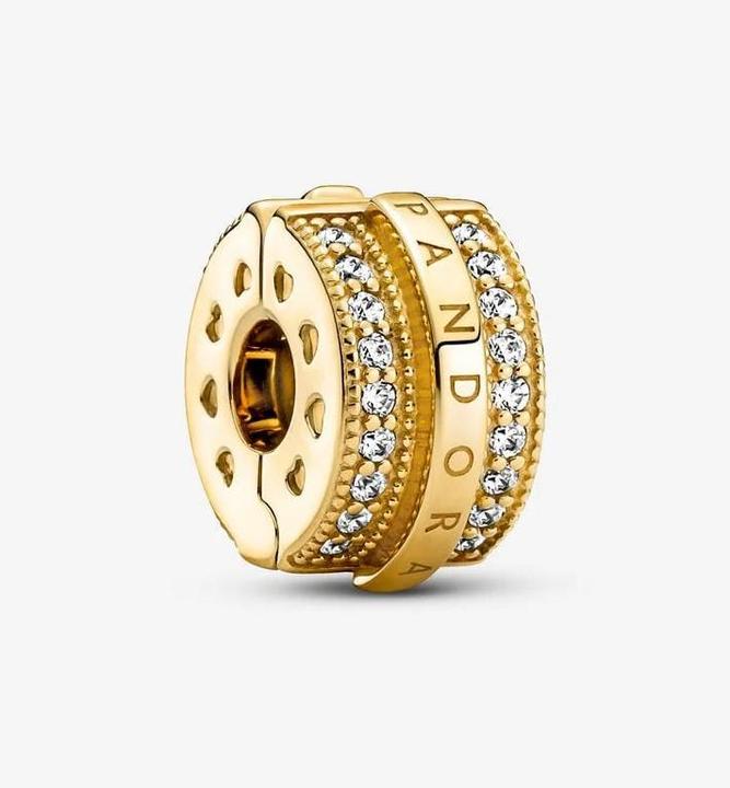 Produktbild Pandora Shine Logo Pavé Lines Clip Charm (Vergoldet, Sterlingsilber, Metall)