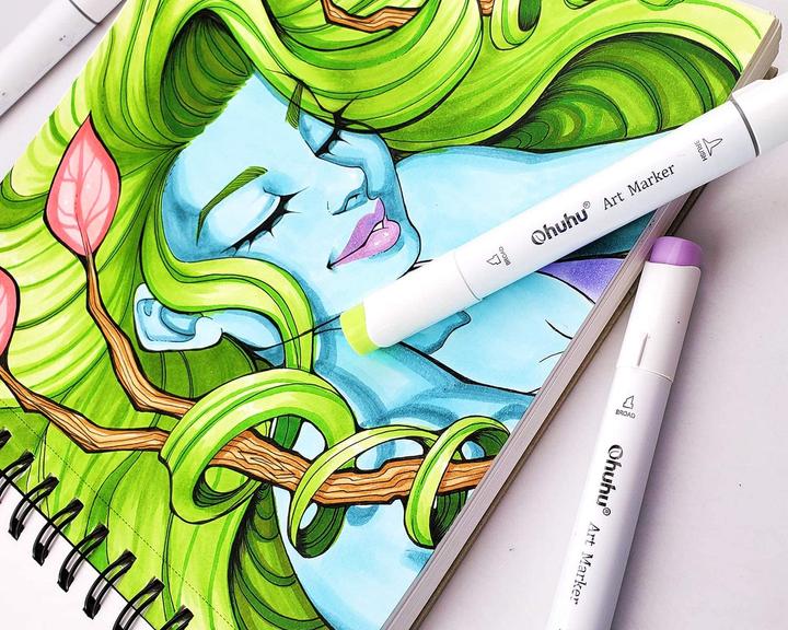 Image du produit Ohuhu Carnet de croquis d'art (22,5 x 21 cm, Blanc, Couverture souple)