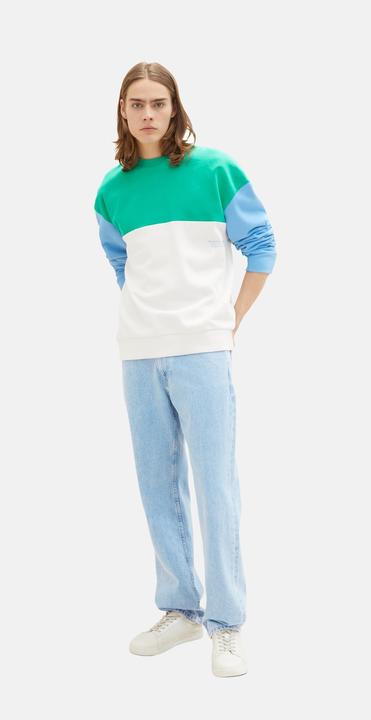 Produktbild Tom Tailor Sweatshirt Pullover ohne Kapuze mit Color-Block (M)
