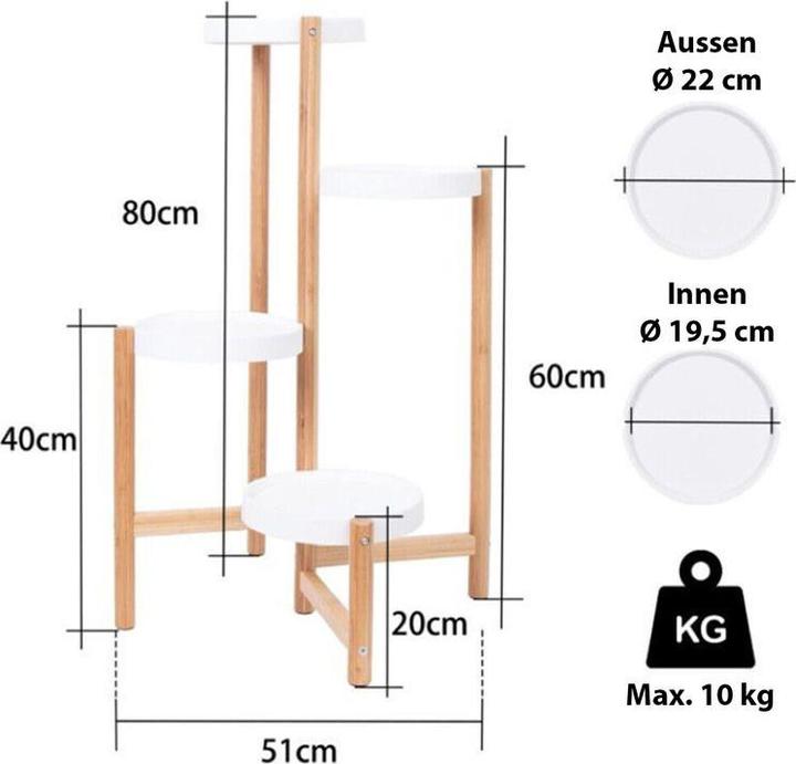 Produktbild Hermex Blumenständer Pflanzen Ständer Regal Halter Treppe Gestell Blumentisch