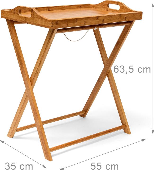 Actual product image Relaxdays Bamboo tray table