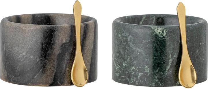 Produktbild Bloomingville Maloue Salt & Pepper Jar w/ Spoon, Green, Marble (Salz, Pfeffer)