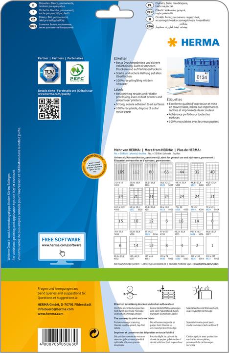 Produktbild HERMA Versandetiketten A4