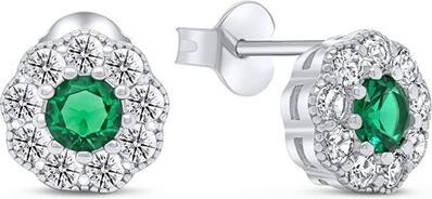 Produktbild Brilio Silver - Impressive silver earrings with zircons Flowers EA331WG