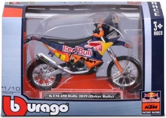 Actual product image Bburago 18/51086 Metal scale 1:18 Official KTM 450 Rally Dakar #1 2019 for 3+ Years