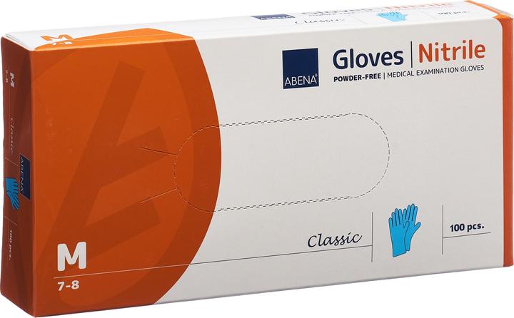 Actual product image Abena Classic Nitrile Gloves M 240mm powderfree non-sterile blue 100pcs (M)