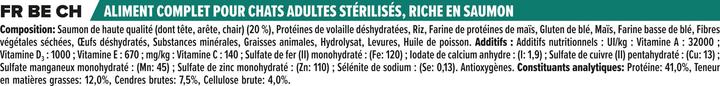 Nutritional values and ingredients Pro Plan Sterilised (Adult, 1 pcs., 10000 g)