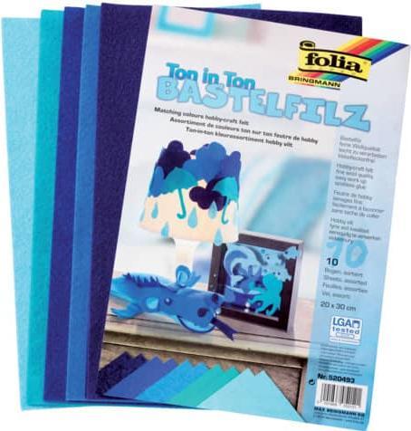 Produktbild Folia Bastelfilz Ton in Ton blau