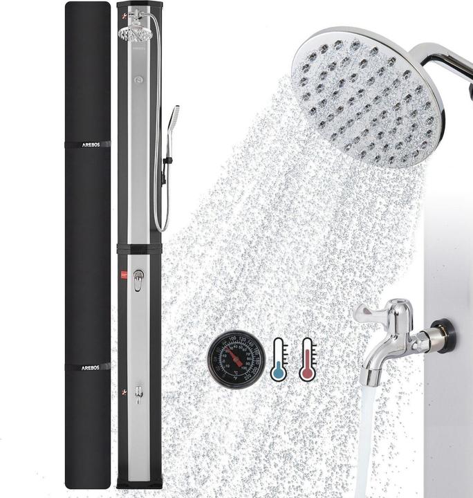 Actual product image Arebos Solar shower with hand shower