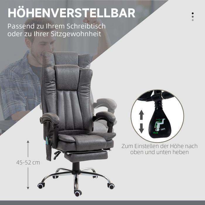 Immagine prodotto Swisshandel24 Sedia da ufficio con funzione massaggio e calore, ergonomica, 6 punti di massaggio, poggiapiedi