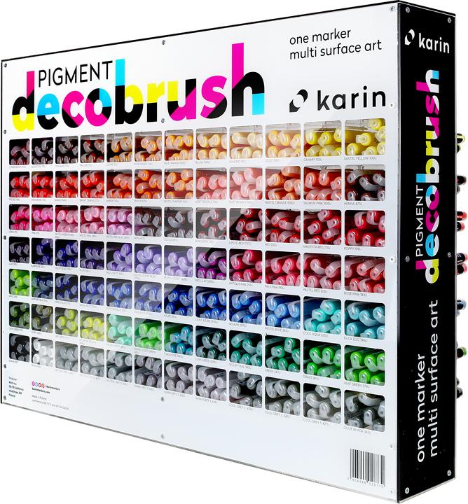 Actual product image Karin PIGMENT DECO BRUSH - Brush Marker (Gold, Mande, Red, Bright orange, Tulipwood, Ochre, White, Canary yellow, Pastel yellow, Indigo, 504 x)