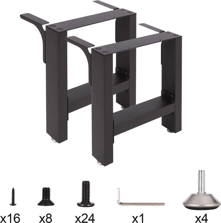 Image du produit Wiltec Pied de Banc d’assise Profil carré 30x43cm Noir Revêtement par poudre Piètement de Banquette Meuble