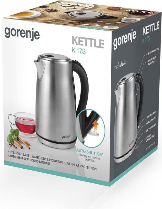 Actual product image Gorenje K17S electric kettle Metallic (1.70 l)