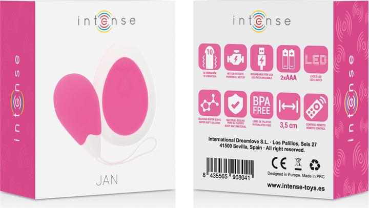 Actual product image Intense Jan Vibrating Egg Remote Deep Pink
