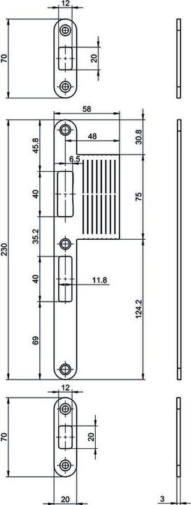 Produktbild MSL Lappenschliessblech-Set B-40341 (Türgriff)