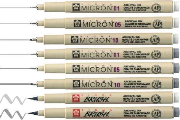 Actual product image Sakura Pigma Micron (Light grey, Grey, 8 x)