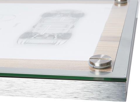 Actual product image Securit GLASS STAR display case, 1 x DIN A4 side, oak (A4)
