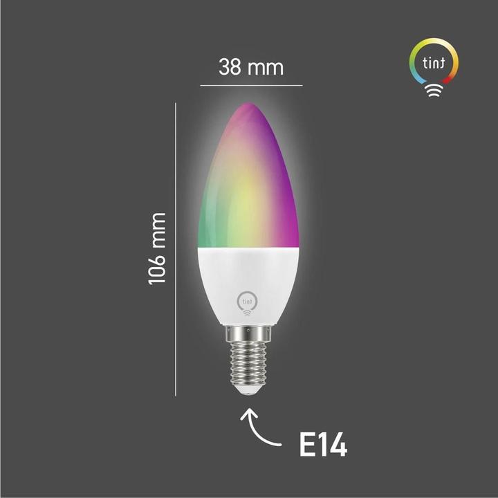 Actual product image Müller Licht tint LED candle lamp dimmable E14/6W(40W) 470 lm 1800- 6500 K warmwhite- daylightwhite + (E14, 4.90 W, 470 lm, 1 x, F)