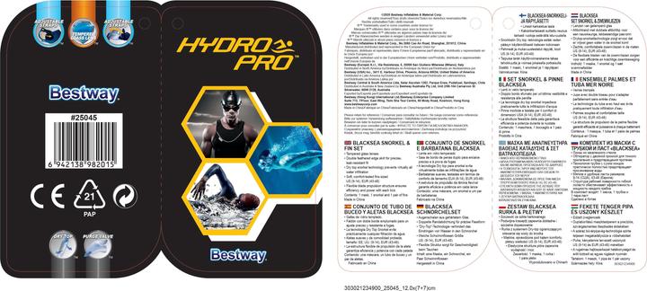 Produktbild Bestway Hydro-Pro BlackSea Snorkel & Fin Set, Adult, Half face mask, Tempered glass, Assorted colour