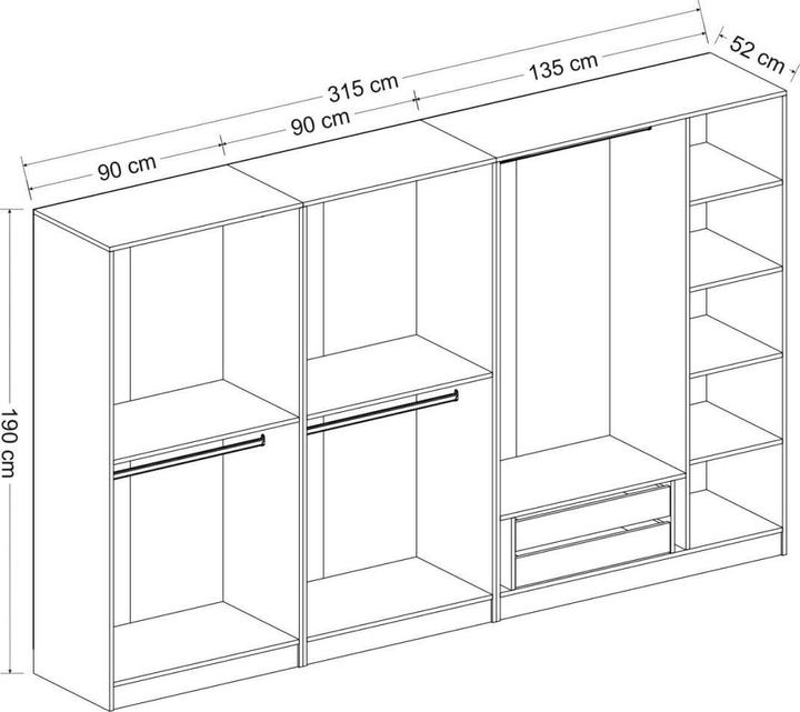 Actual product image Hanah Home Kaley (315 x 52 x 190 cm)