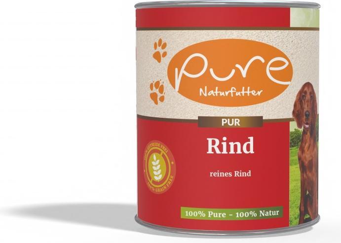 Actual product image Pure Naturfutter Dog menu PUR meat can beef (Adult, 1 pcs., 800 g)