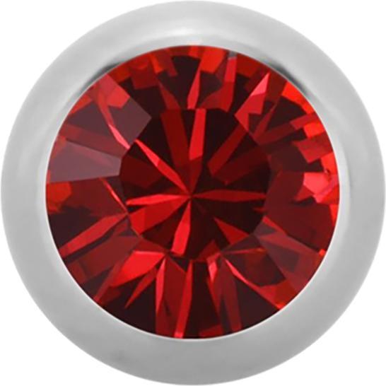 Produktbild Star Piercing Micro Kugel High Polished mit Swarovski rot (Chirurgenstahl 316L, ohne Messing)