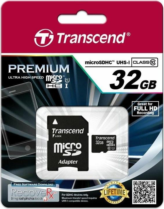 Produktbild Transcend Premium 400x (32 GB, microSDHC, U1, UHS-I)