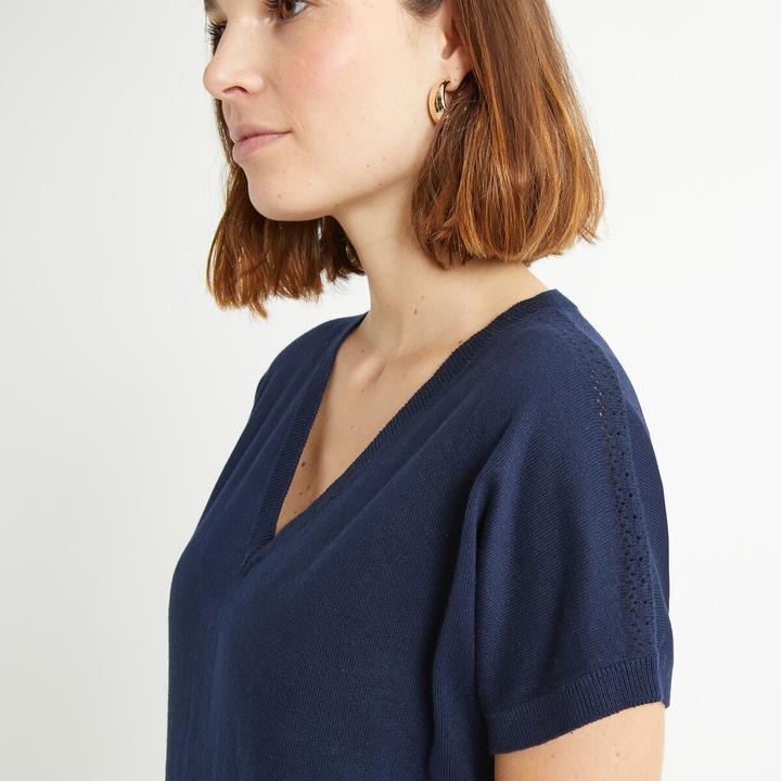 Immagine prodotto Anne Weyburn Maglia a maglia fine con scollo a V e maniche corte (42)