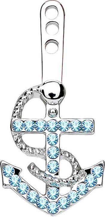 Immagine prodotto Star Piercing Orecchino Orecchino in argento con ancora in cristallo acqua
