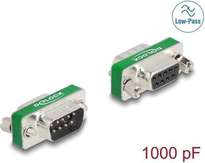 Image du produit Delock Filtre antiparasite HF/EMI D-Sub 9 broches mâle à femelle avec