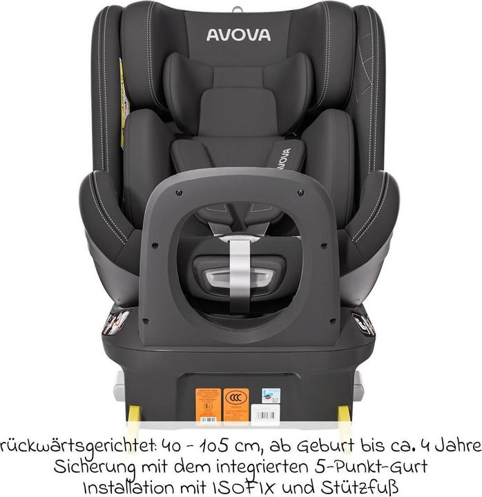 Actual product image Avova Swan-Fix I-Size Reboard child seat (Reboarder, ECE R129/i-Size Standard)