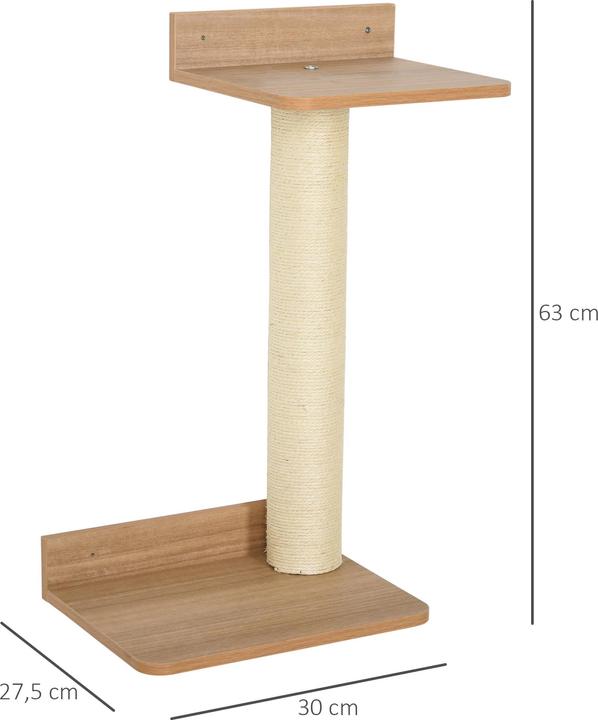 Produktbild PawHut Kratzstange zur Wandmontage (63 cm, Natur)